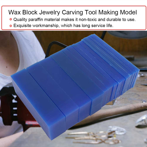 Blå voksblok smykkeudskæringsværktøjsfremstillingsmodel Professionelt tilbehør (15 stk)