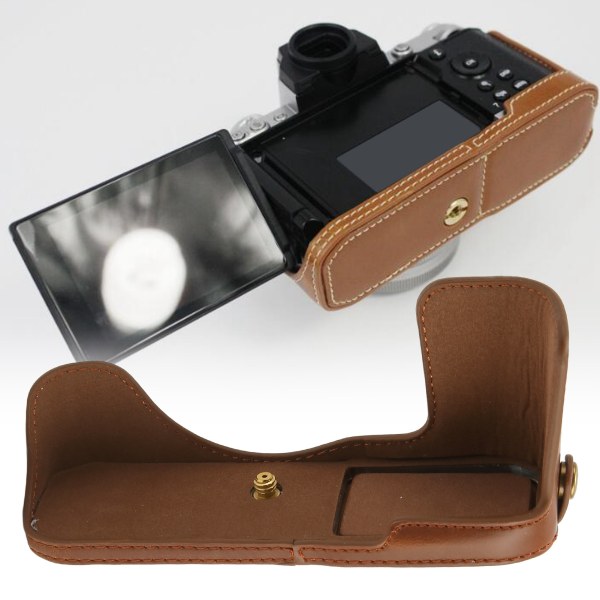 for Zfc beskyttelsesveske Slitasjebestandig kunstskinn halvveske for Fujifilm Zfc kamera