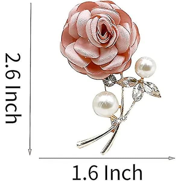 Rosblomma Brosjenåler Stoff Håndlagde Roseblomstbrosjer For Kvinner Menn Bryllup