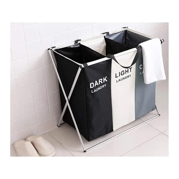 Laundry Basket with 3 Compartments - Laundry Basket - 135L