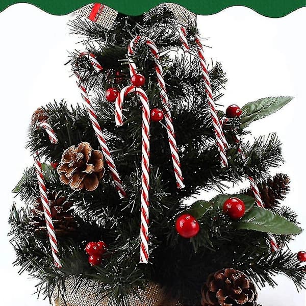 Akryl Julepynt i Form av Sukkerstenger (30 stykker)