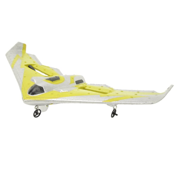 RC Plane Kit Glider Fjernkontroll Fly EPP Foam-fly med LED-lys for nybegynnere Voksne Barn Gul 2 batterier