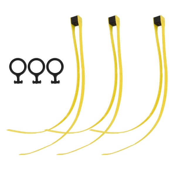 3 stk nylon kabelbinder tråd lynlås selvlåsende med trækring til udendørs sport CS udstyr fastholdelse Gul