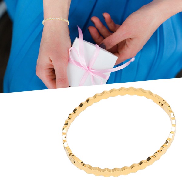 Rhombus Shell Armband Elegant klassisk rundkant öppen spänne gångjärnsarmband för present