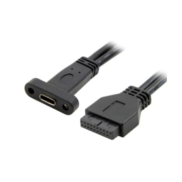 Enkelport USB 3.1 Typ C USB-C Hona till USB 3.0 Moderkort 19Pin Header Kabel 50cm.pa
