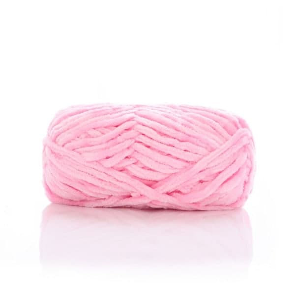 Chenille Sammet Garn Chunky Stickade Kardade Trådar ROSA rosa