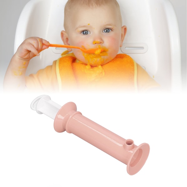 Genanvendelig frugtpuré til småbørn Squeeze Filler Professionel ergonomisk babymadposemaskine med pose Pink