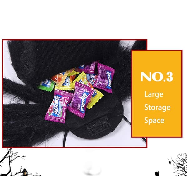 Halloween Spider Backpack Costume Funny Candy Bag for Adults S