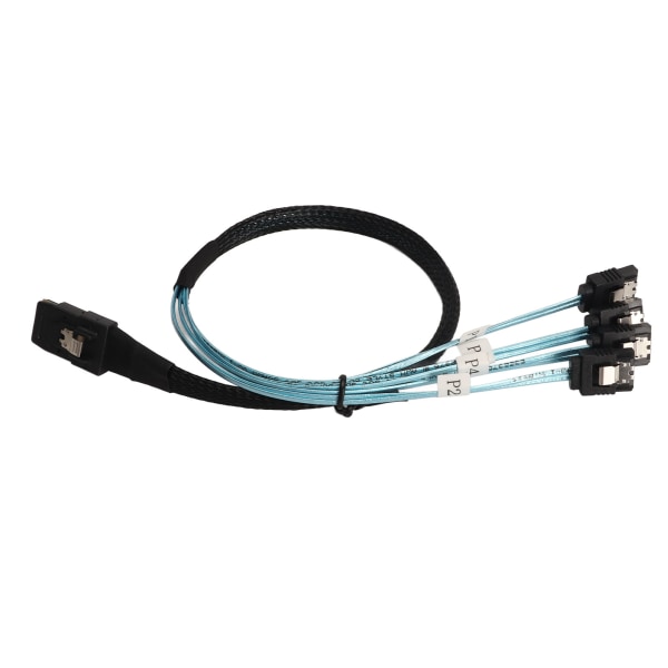 Mini SAS til 4 SATA-kabel 7-pinners 12 Gbps fortinnet kobbergullbelagt kontaktor SFF 8087 til 4SATA-kabel for skrivebords chassis 0,5 meter / 1,6 fot