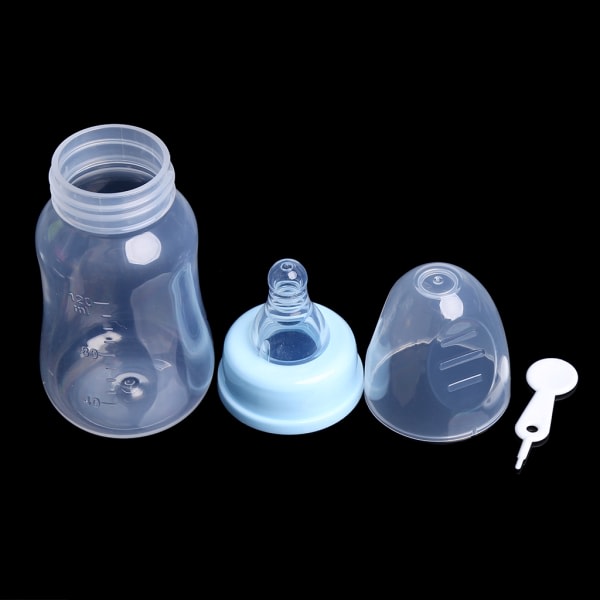 120ml Baby Newborn Amningsbröstflaska Silikon Napp Mjölk Vatten Mata Söt tecknad baby Slumpmässig färg