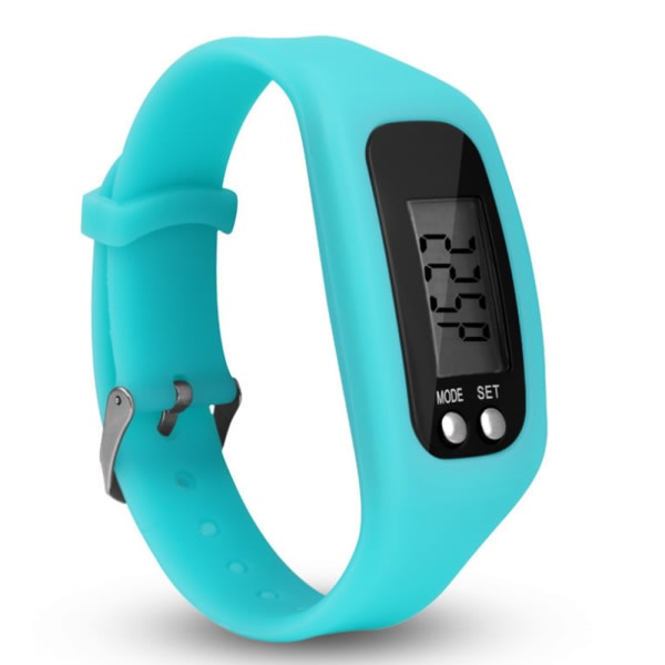Watch med LCD-skärm Walking Fitness Tracker -käsitelty järvensininen