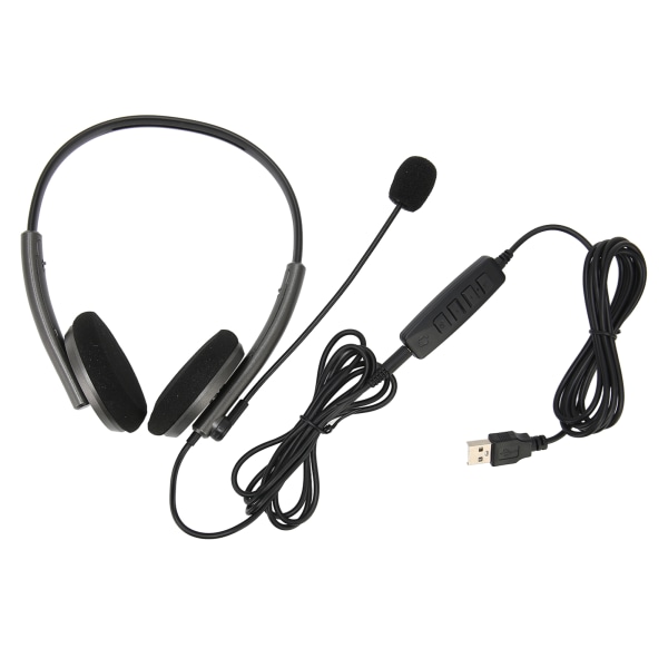 Call Center Headset Multifunktionelt Stilfuldt støjreducerende HD Opkald Høreværn Telefon Headset Space Grå USB