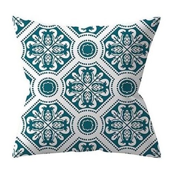 Set med 4 Kuddfodral för utomhusbruk, Grön Växt, Dekorativa Kuddar för Trädgård (45 x 45 cm, Turkos)--.pa