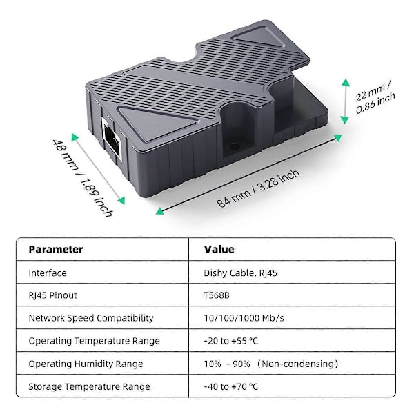 For Dishy Kabeladapter til RJ45-forbindelse til Ethernet-adapter PoE-injektor for.pa