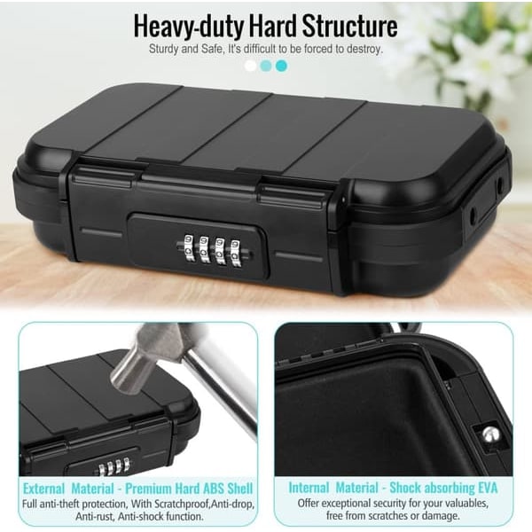 Portable Waterproof Safe with Code and Cable—pa