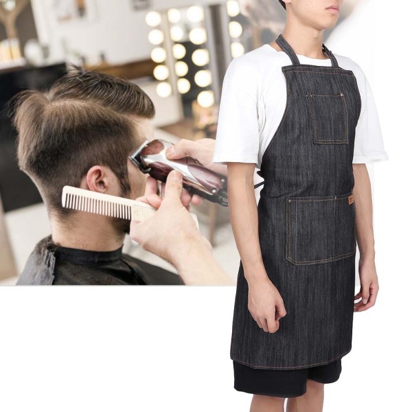 Unisex Working Barber Frisørforklæde Frisørsalon Coffee Shop Restaurant med lommer
