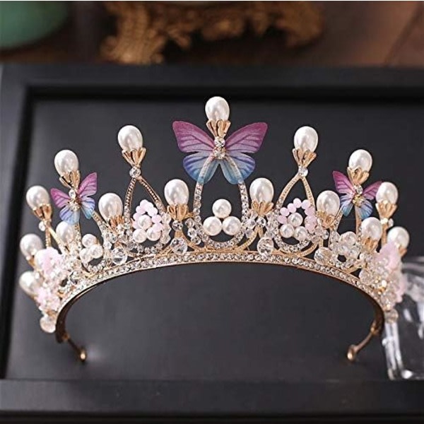 Crystal Tiara Crown tekojalokivinavetta Kronprinsess Flickor Pannband