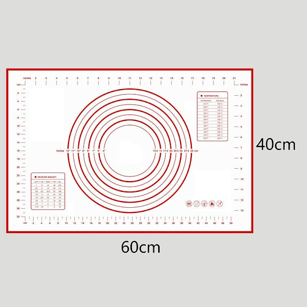 Silikonfiberglass Bakeplate Kakebakevare Liner Pad Matte Rulledeig Matte Bake Pastry Verktøy Black 50x40cm