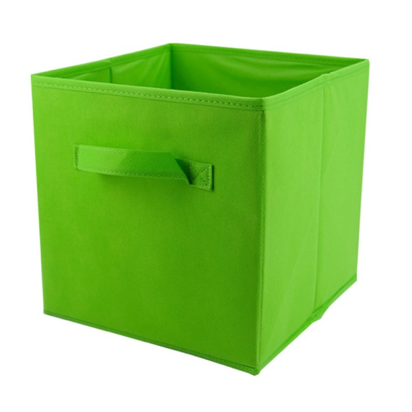 Sammenklappelige stofbeslag Stabelbar Støvtæt foldeopbevaringsboks med låg til hjemmesoveværelse Kontor Grøn uden låg