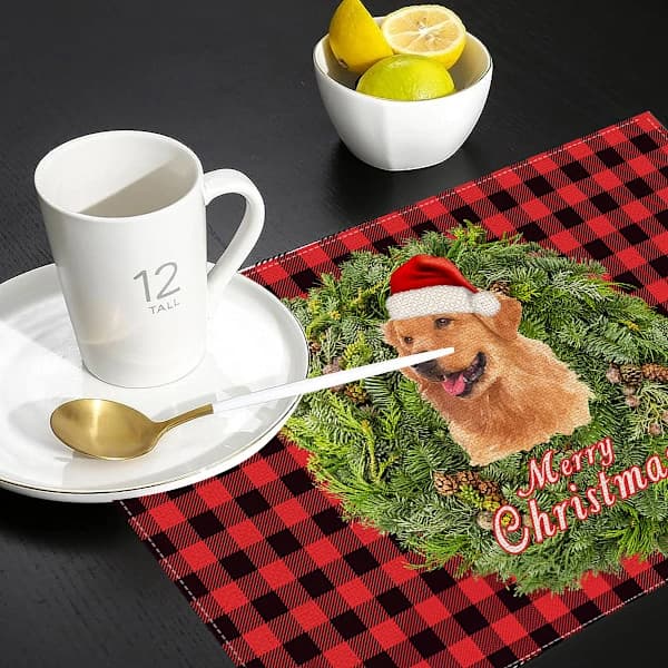 Hyvää Joulua Talvilumi-tabletti, liukumaton ja lämmönkestävä