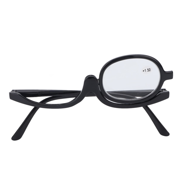 Forstørrelsesglas Makeup-briller Eye Flip Down-linse Moderigtigt makeup Enkeltsidede briller Sort(+1,50)