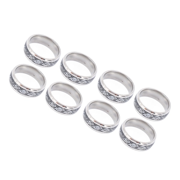8 stk Dragon Pattern Ring Menn Rustfritt Stål Fasjonable Elegant Ring Smykker Tilbehør for Dating Party