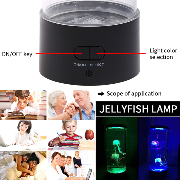 LED-manetlampa Aquarium LED-lampa med färgskiftande ljuseffekter Mini skrivbordsnattlampa Heminredning för rumsstämningar Slappna av SQBB