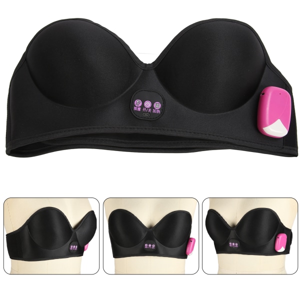 Elektrisk Brystmassage BH 3 Gears Vibrationsmassage Varm Kompress Opvarmning Bryst BH