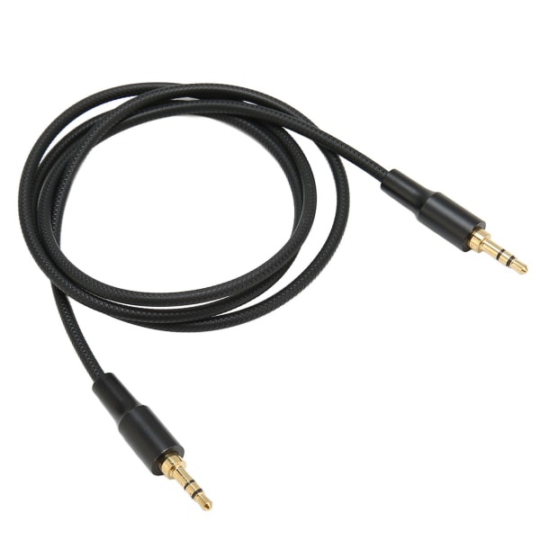 3,5 mm han-til-han-lyd Aux-kabel Professionelt nylonvævet 3,5 mm stereolydledning til øretelefoner Bilhøjttaler 3,3 fod sort