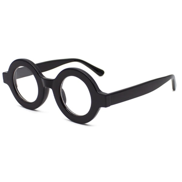 Vintage svarta runda läsglasögon Kvinnor Män Stora Bågar Presbyopiska glasögon c5 gul klar -2,75