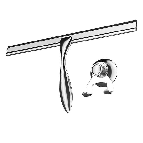 Extra Bred 30,5 cm Duschsqueegee i Rostfritt Stål med Silikonkant - Duschsqueegee med Sugkoppsfäste