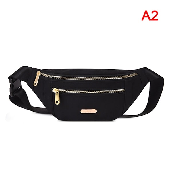Sport Midjeväska Kvinnor Crossbody Plånbok Bälte Resa Telefonväska - I lager Svart Black