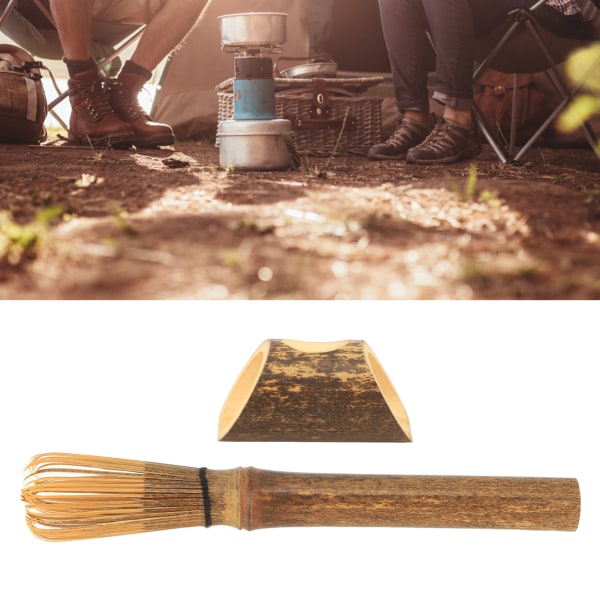 Bambus Matcha vispholder Utendørs camping Matcha tevispesett Bambus testav Nyttig børsteverktøy Kjøkkentilbehør