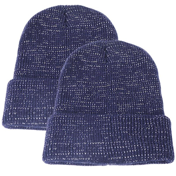 Reflexmössa - Mössa med Reflexgarn 190 Blå 2-Pack