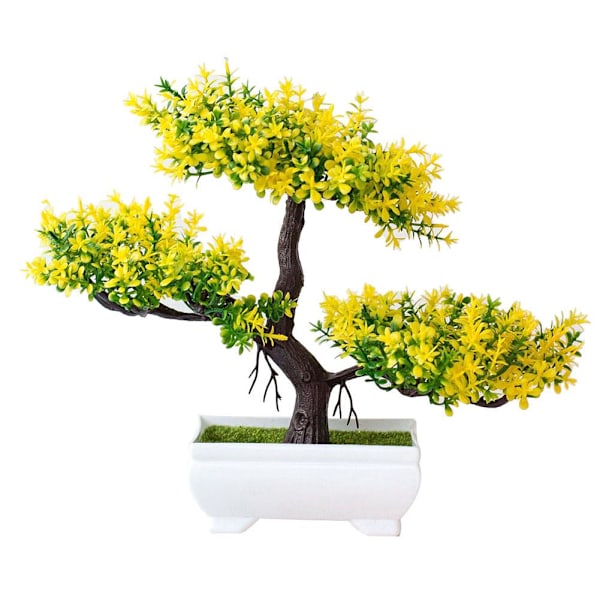 Fetong 1 stk Kunstig Blomst Furu Treplante Foto Prop Bryllup Hjem Bonsai Dekor? White