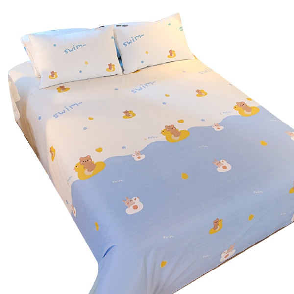 Søt sengetøy Utskrift Farging Stoffer Kjemisk fiber Tegneseriesengetøy for student for hjemmesvømming And 2,2x2,3m (1,8m seng aktuelt)