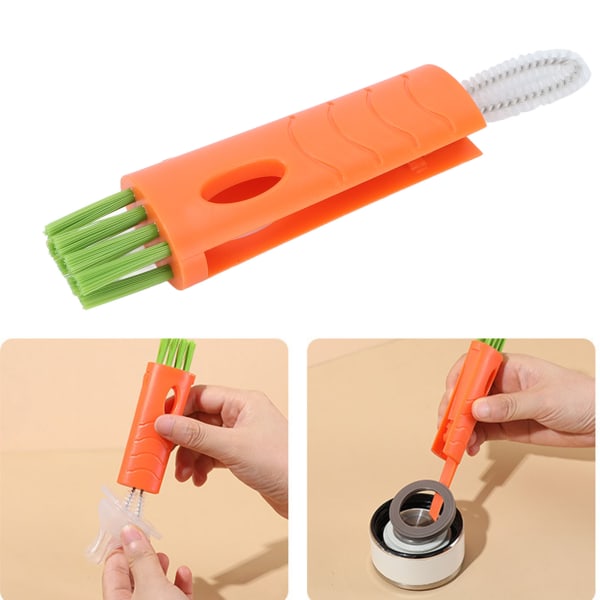 5 stk. Razor Cleaner Brush Multi Purpose Portable Nylon Hair Shaver Cleaner Brush for Cup Plate Orange