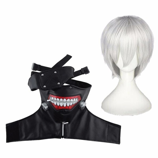 Jp Anime Tokyo Ghoul Ken Kaneki Cosplay Kostyme Fullt Sett Svart Lær Fight Uniform Kvinner Menn Halloween Kostyme Med Maske Parykk SettE M SettE M