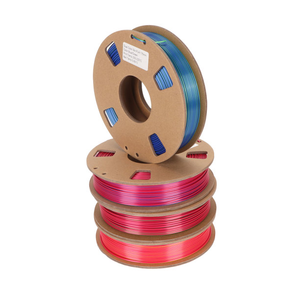 4 ruller Silke Dual Color Filament PLA Filament 1,75 mm Rød Guld Rød Grøn Rød Blå Blå Grøn 3D printer filament bundt