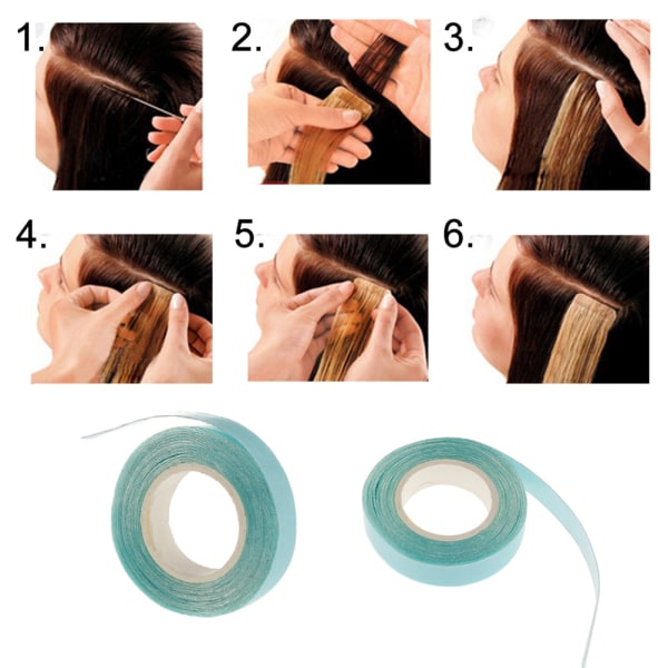 2 ruller Hair Extension Tape Dobbeltsidet klæbende tape til Hair Extensions Parykker Toupé