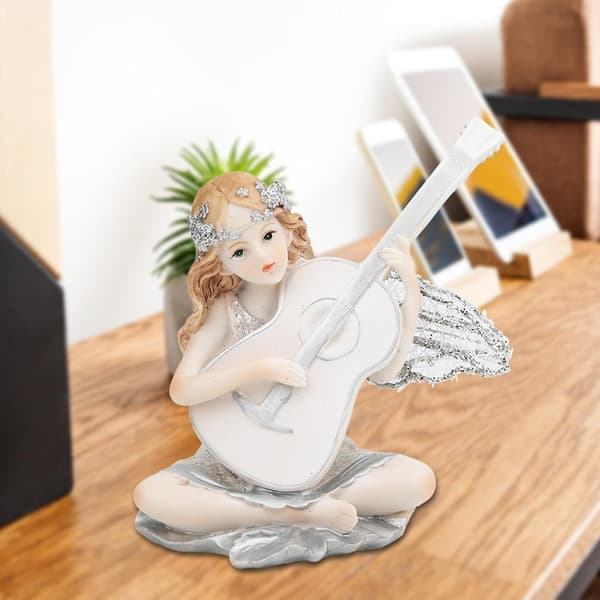 Fey Statyett Spelar Gitarr Figur Söt Dekoration för Bröllop Födelsedagsfest
