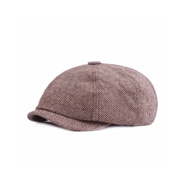 Bomull Polyester Herr Flat Cap Stilren Enfärgad Pojkar Gentleman Kaffe