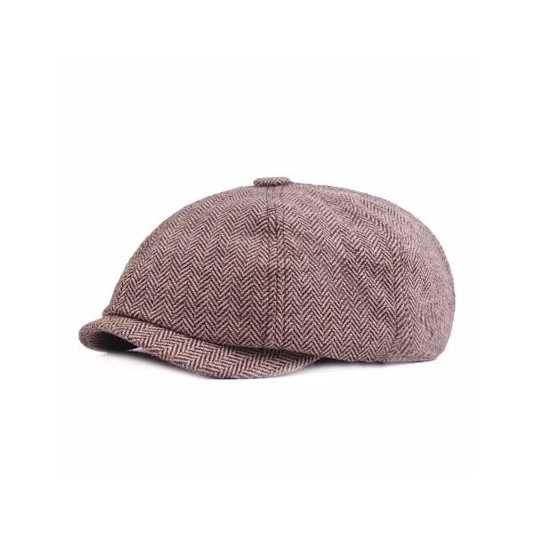 Bomull Polyester Menn Flat Cap Stilig Ensfarget Gutter Gentleman Kaffe