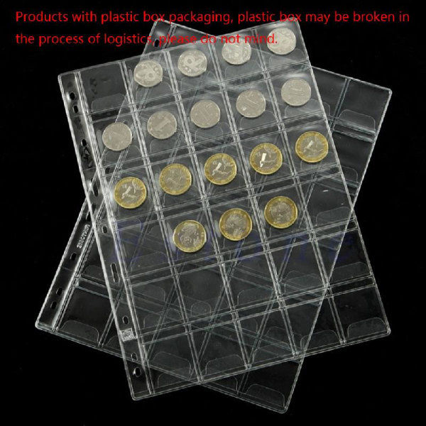Myntsamlingssider Myntlomme Myntperm-innlegg Sleeve Myntalbum Oppbevaringsholder for valutafrimerkertilbehør null - 42 celler—PA