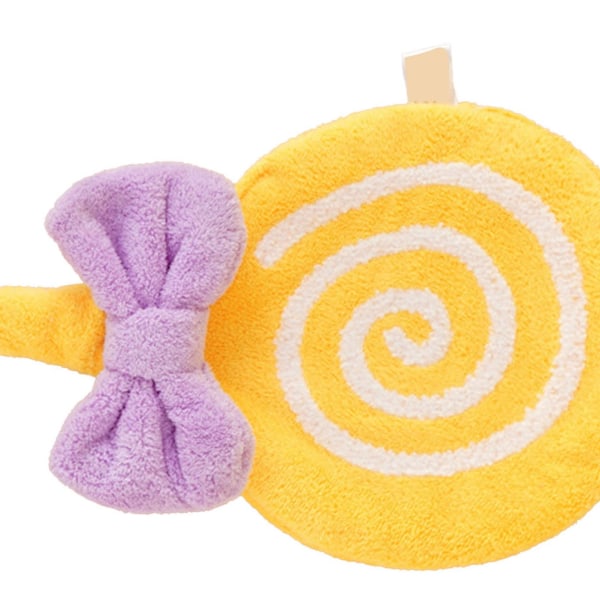 Søde børnehåndklæde fortykket blød koralfløjl, absorberende håndklæde med hængesløjfe til badeværelse køkken Gul