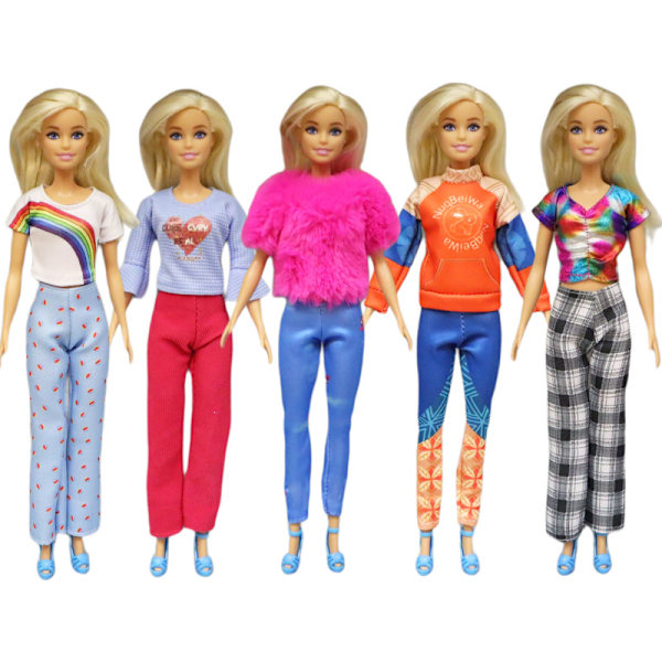 5 Set Clothes Short Sleeve + Pants for 29cm Doll Accessories Bab