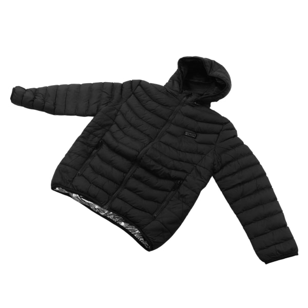 11 områder Opvarmet jakke Udendørs USB Elvarme Jakker Warm Sprots Thermal Coat Tøj Opvarmelig bomuldsjakke til mænd Sort L