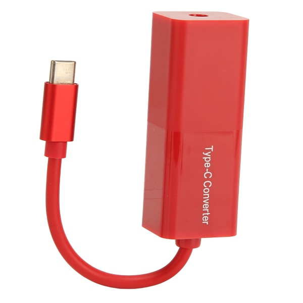 DC til USB C-adapter 65W PD DC til USB C-konverter DC-strømadapter 5,5X2,1 mm Hunn til USB C hannadapter Rød