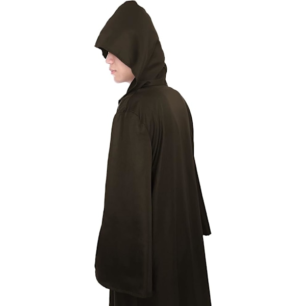 Svart kappa med huva för vuxna och barn, unisex vampyrkappa, Darth Vader-dräkt, halloweenkostym, häxkappa, jediklänning, lång kappa för halloween