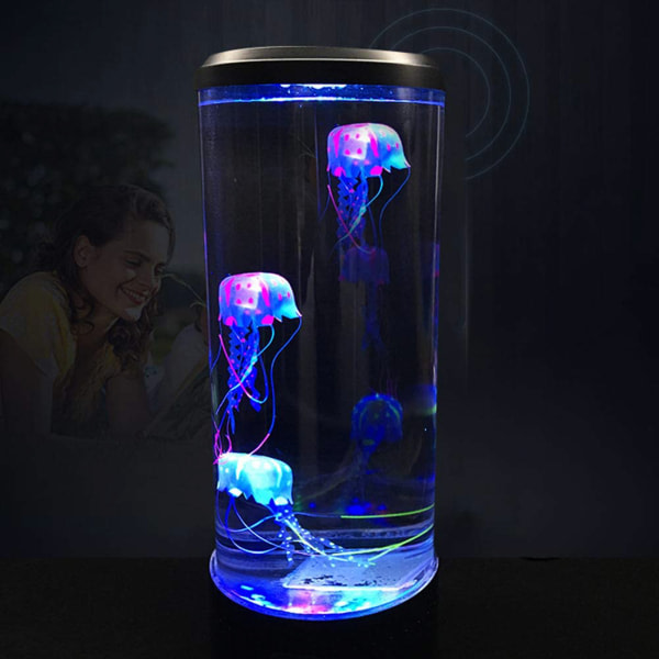 LED-manetlampa Aquarium LED-lampa med färgskiftande ljuseffekter Mini skrivbordsnattlampa Heminredning för rumsstämningar Slappna av SQBB